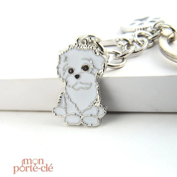Porte-clé en forme de Bichon, cadeau pour les propriétaires de chiens