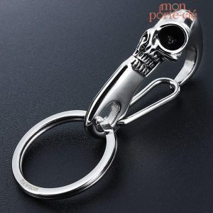 Porte-clé Biker original en métal et cuir