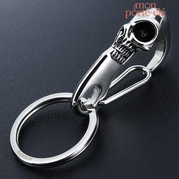 Porte-clé Biker original en métal et cuir