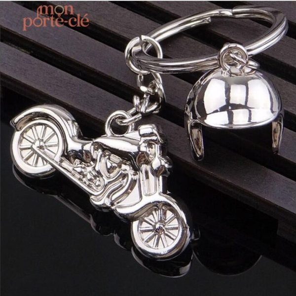 Porte-clé métallique pour passionnés de moto et de mécanique