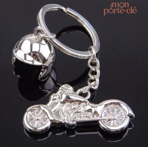 Accessoire de moto élégant, porte-clé Biker en métal