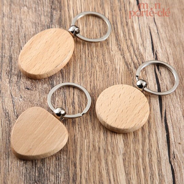 Porte-clé gravé en bois, idéal pour un usage quotidien