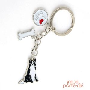 Accessoire porte-clé inspiré du Border Collie pour collectionneurs