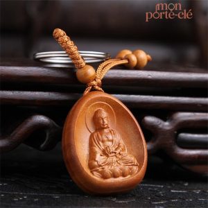 Porte-clé Bouddha original en métal décoratif