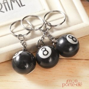 Porte-clé boule de billard, accessoire sportif unique