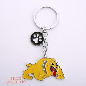 Porte-clé Bouledogue Anglais en métal