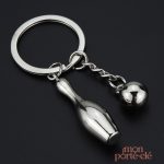 Porte-clé amusant en forme de bowling pour les passionnés