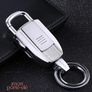 Porte-clé multifonction avec briquet électrique en acier