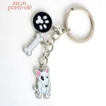 Porte-clé design Bull Terrier, idéal pour les passionnés de chiens