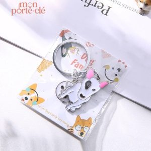 Porte-clé original Bull Terrier, parfait pour une touche canine personnalisée