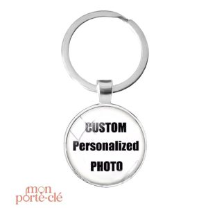 Porte-clé cabochon personnalisé en métal