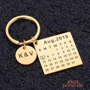 Porte-Clé Calendrier Couple personnalisé