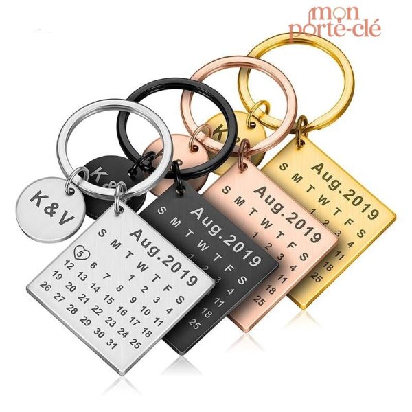 Porte-Clé Couple avec design calendrier
