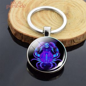 Porte-clé Cancer avec symbole astrologique