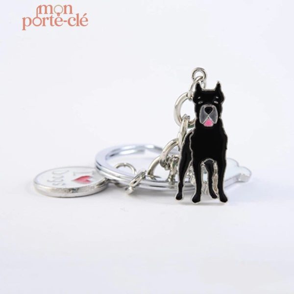 Porte-clé chien élégant avec motif Cane Corso