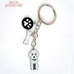 Porte-clé chien caniche en acrylique
