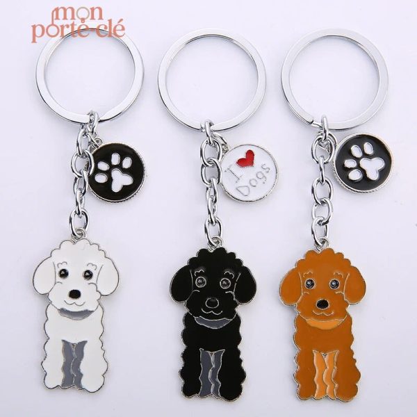 Porte-clé en forme de caniche mignon