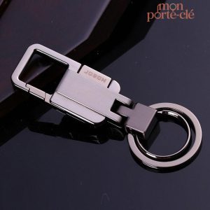 Porte-clé en acier pour homme, design moderne