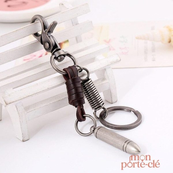 Porte-clé cuir élégant inspiré du XXe siècle