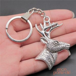 Porte-clé en forme de cerf, accessoire animalier unique