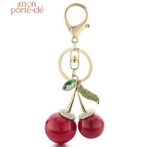 Porte-clé original, cerises décoratives pour personnaliser vos clés