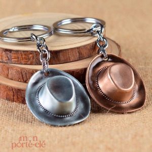 Porte-clé design chapeau de cowboy unique