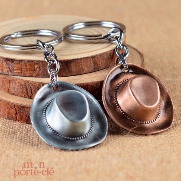 Porte-clé design chapeau de cowboy unique