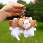 Porte-clé peluche représentant un chat câlin