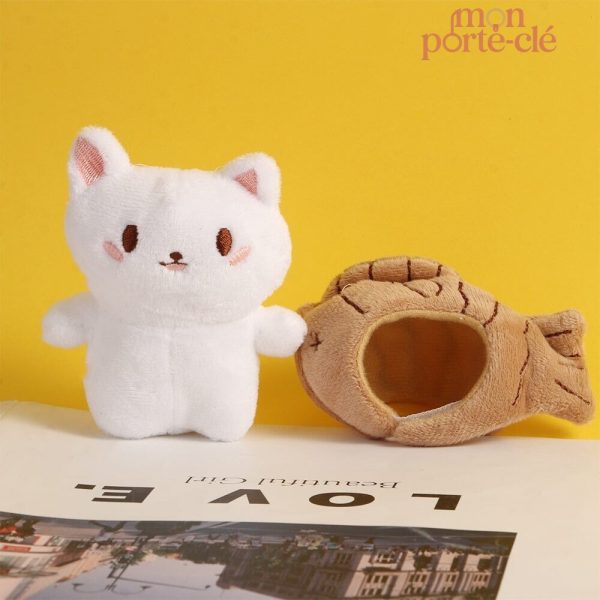 Charmant porte-clé en peluche chat coloré