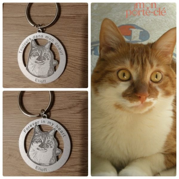 Porte-clé personnalisé pour amoureux des chats