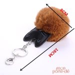 Porte-clé design félin avec pompon