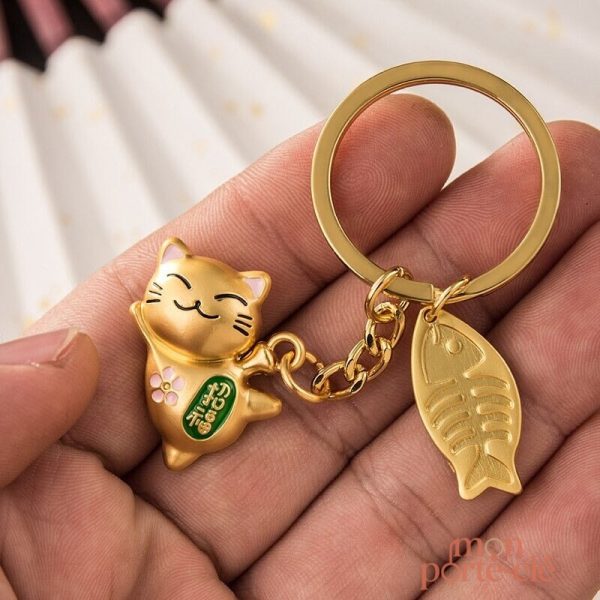Porte-Clé Chat, symbole de chance et de prospérité