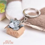 Porte-clé en forme de chaton coloré