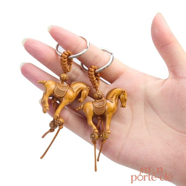 Porte-clé cheval en bois artisanal