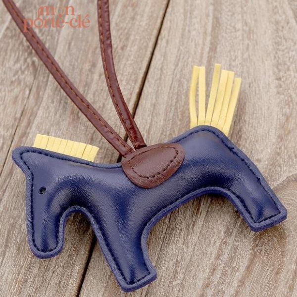 Porte-clé en cuir avec design de cheval