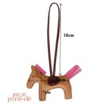 Porte-clé cheval artisanal en cuir souple