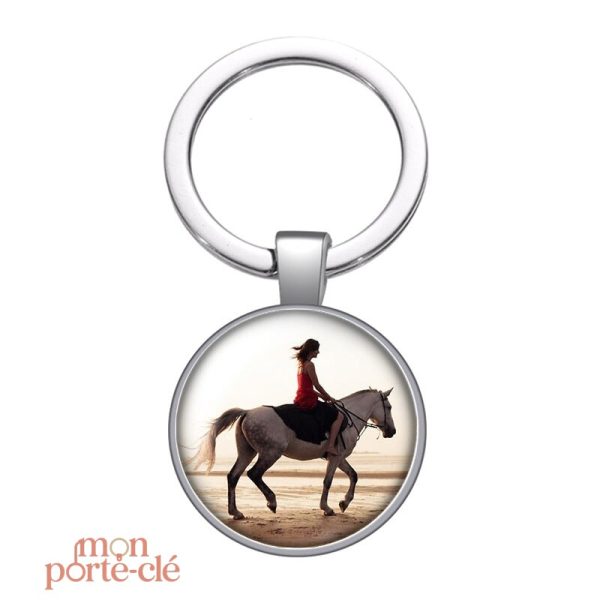 Porte-clé cheval personnalisé en bois