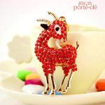 Porte-clé animalier en forme de chèvre, accessoire fun