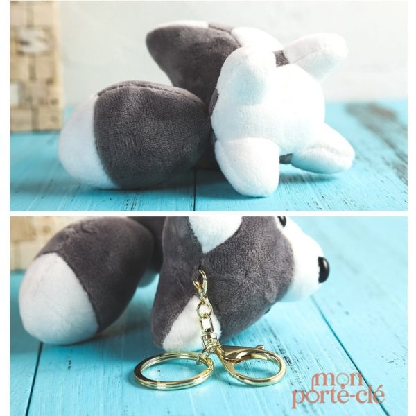 Porte-clé en peluche, design chien pour une touche cosy