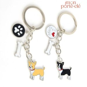 Porte-clé Chihuahua en métal décoratif