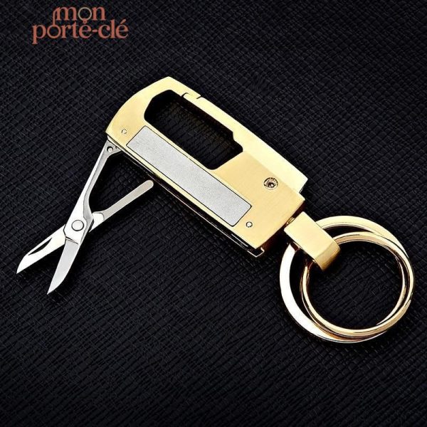 Porte-clé multifonction ciseaux en acier