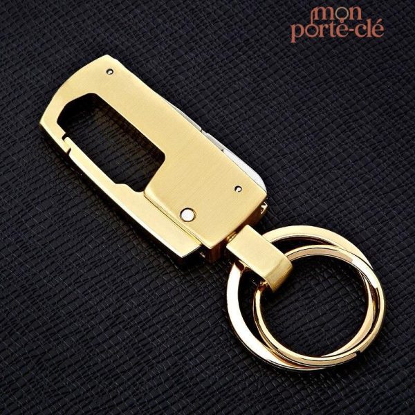 Porte-clé en acier avec ciseaux intégrés