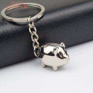 Porte-clé cochon en métal élégant et original