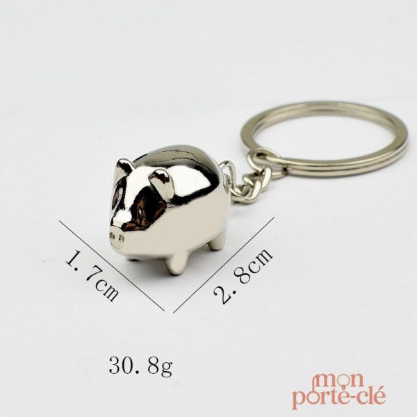Porte-clé cochon métal, un accessoire fun et pratique