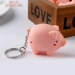 Porte-clé cochon rose mignon et amusant