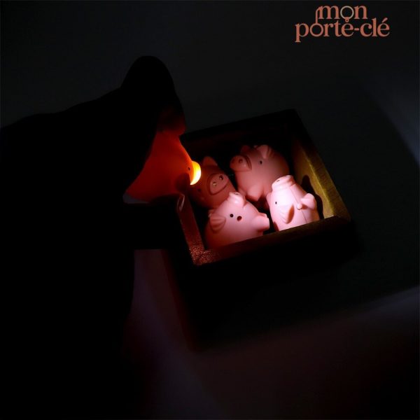 Porte-clé en forme de cochon coloré