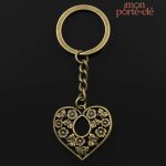 Porte-clé en forme de cœur, accessoire sentimental