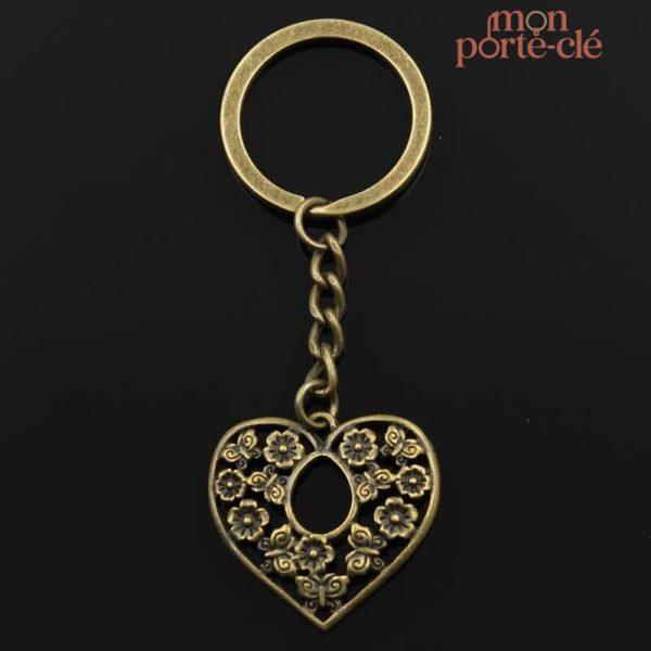 Porte-clé en forme de cœur, accessoire sentimental
