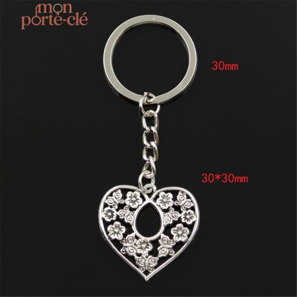 Porte-clé décoratif en forme de cœur, style moderne