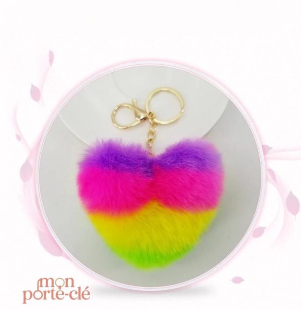 Porte-clé cœur vibrant, accessoire idéal pour personnaliser vos clés